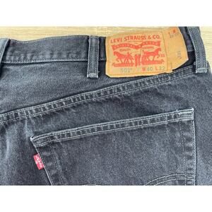 Levis 501XX Red Button Fly Denim Jeans Black 40x32